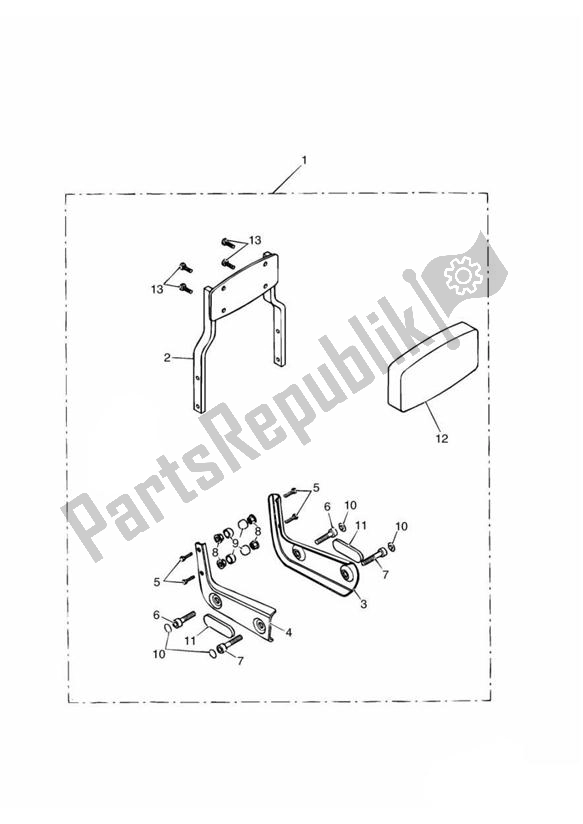 All parts for the Passenger Backrest Standard Kit of the Triumph America Carburettor 790 2002 - 2007